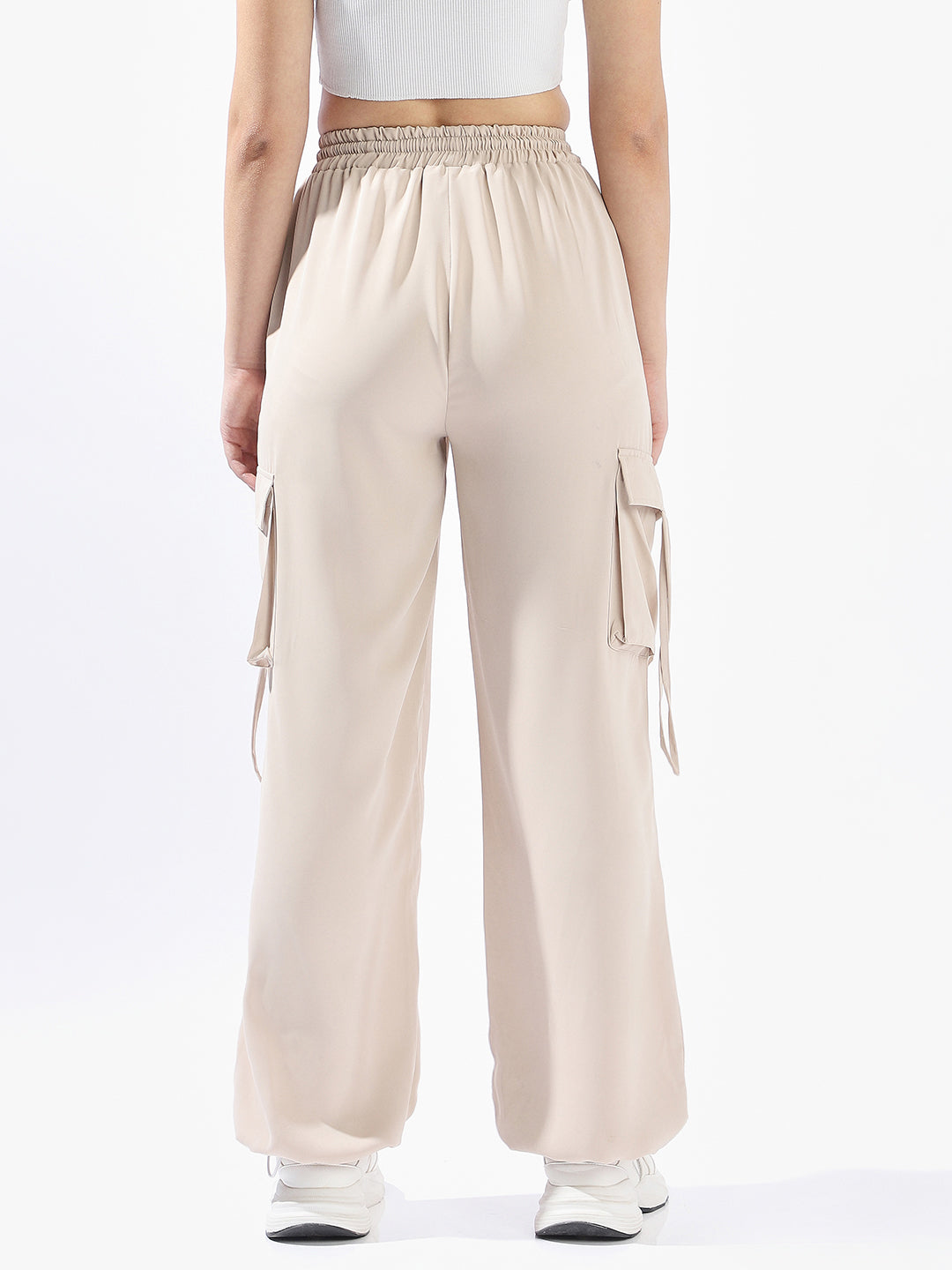 Hubberholme Women Solid Wide Leg Regular High-Rise Straight Trousers