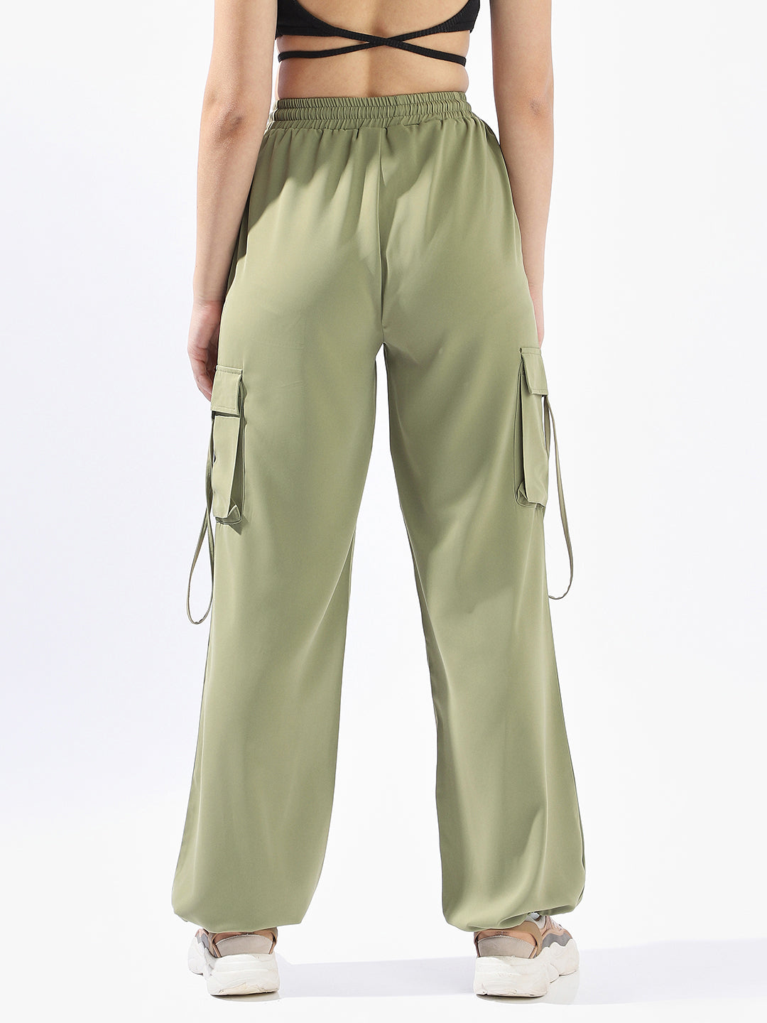 Hubberholme Women Solid Wide Leg Regular High-Rise Straight Trousers