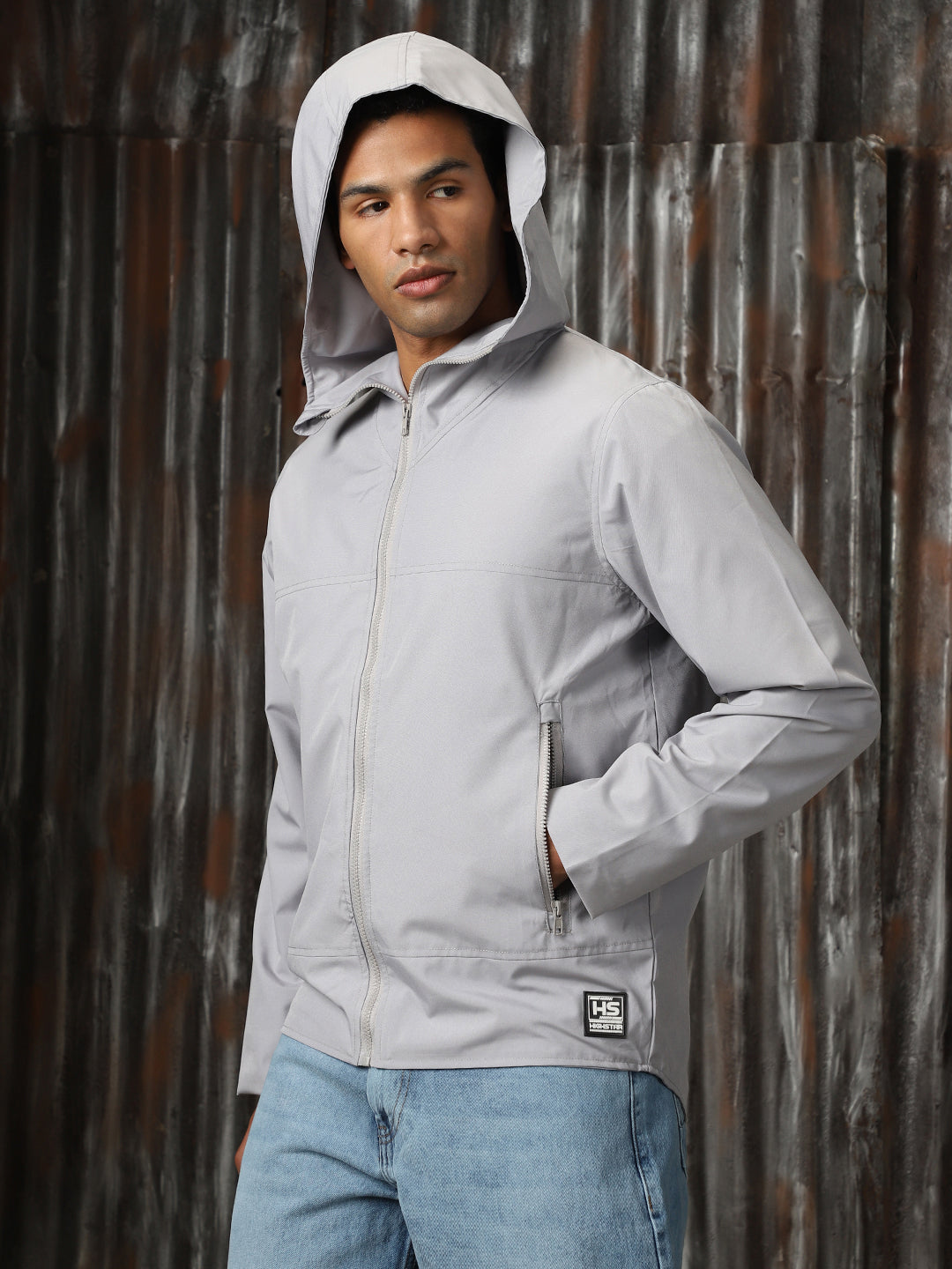 Men Printed Polyster Relaxed Fit  Hood Long Sleeve Jackets
