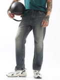 High Star Men Relaxed Straight Fit Mid-Rise Heavy Fade Jeans
