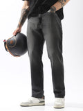 High Star Men Relaxed Straight Fit Mid-Rise Heavy Fade Jeans