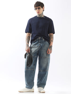 High Star Men Comfort Straight Fit Mid-Rise Heavy Fade Non Stretchable Jeans