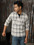 Men Check Cotton Relaxed Fit  Collar Long Sleeve Shirts