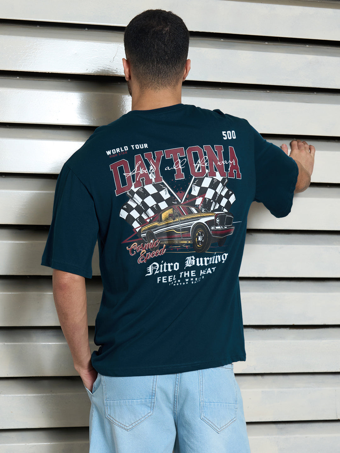 Men Cotton Short Sleeves Round Neck Printed Relaxed Fit Tshirt
