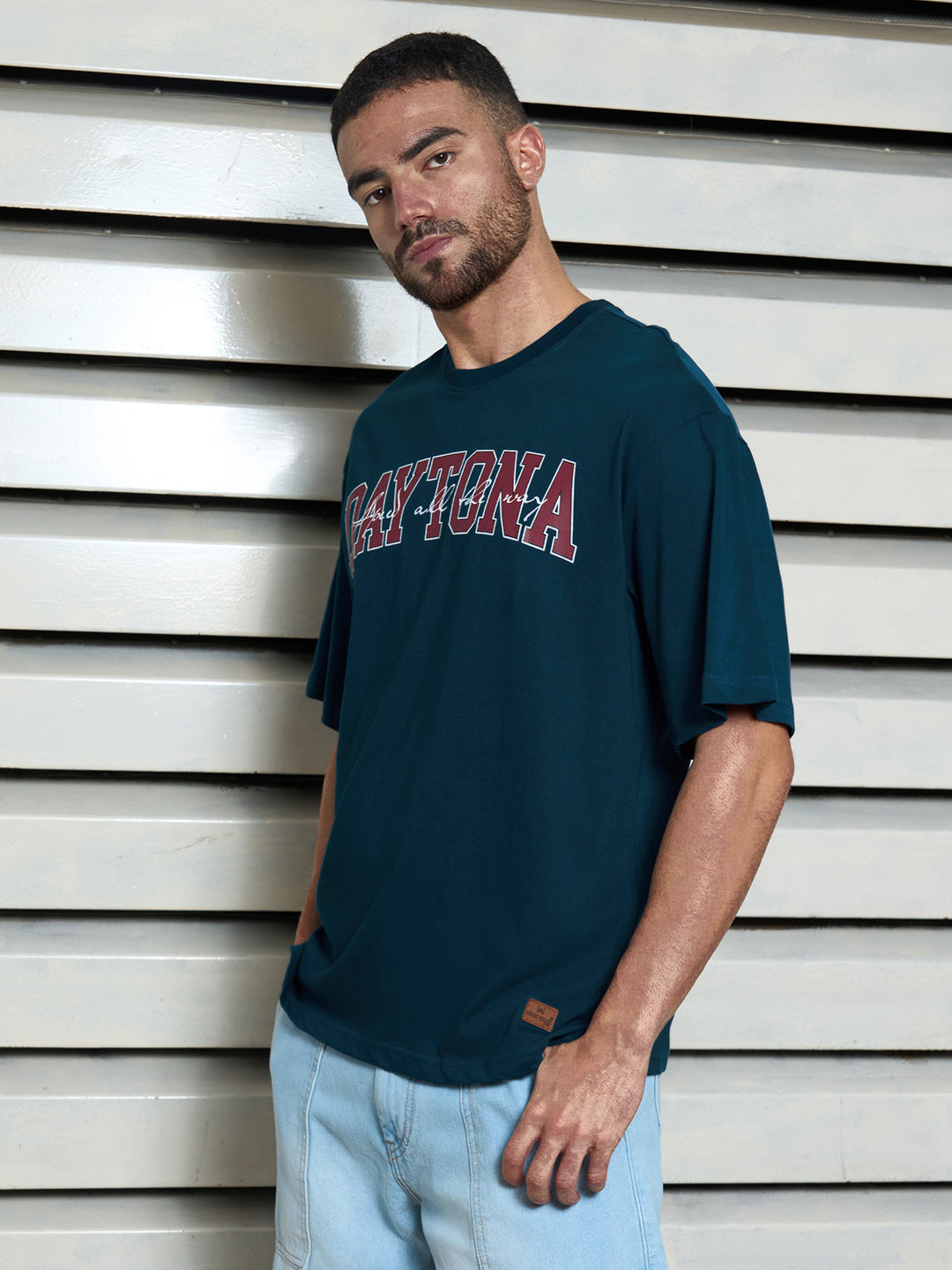 Men Cotton Short Sleeves Round Neck Printed Relaxed Fit Tshirt