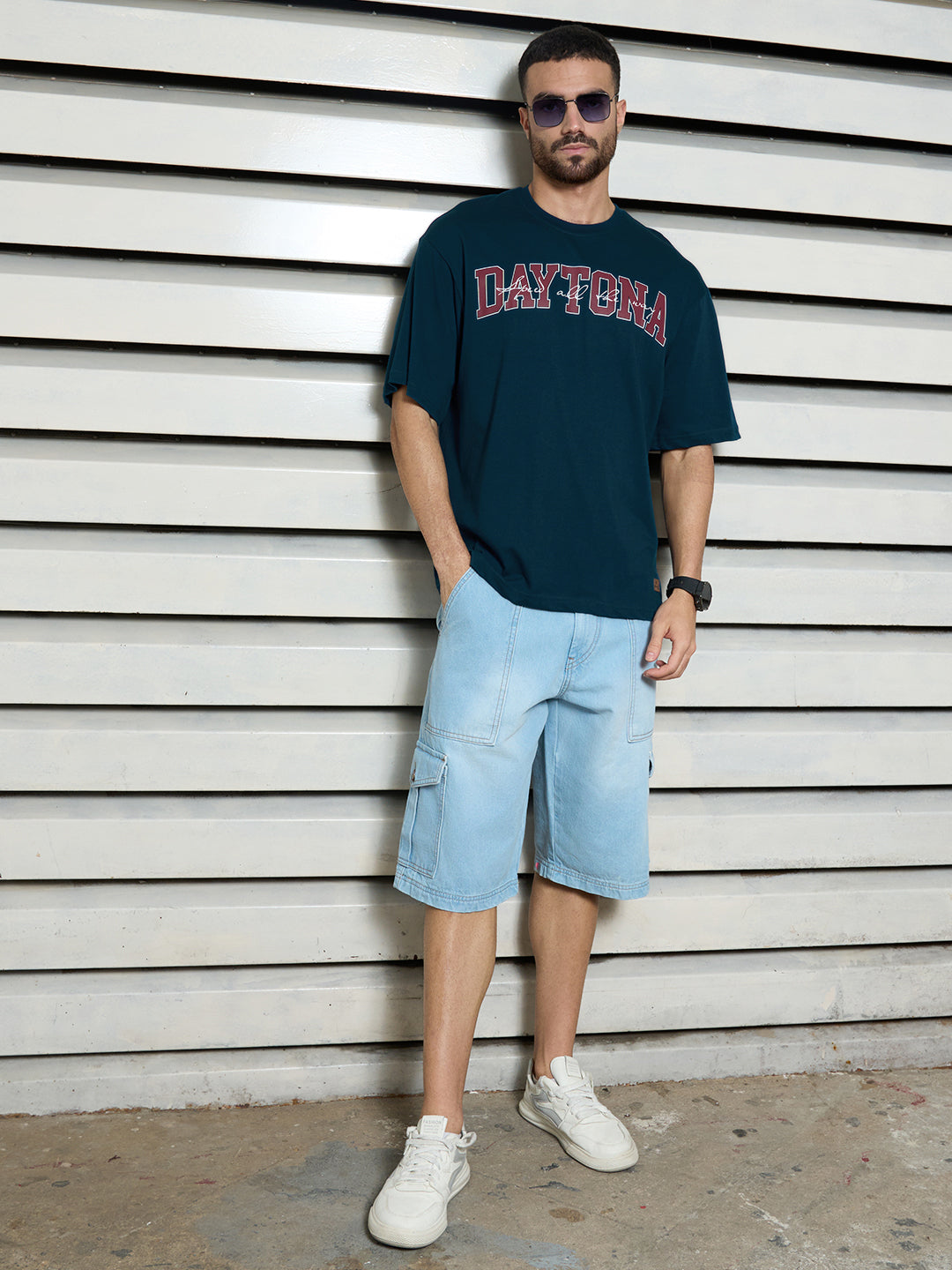 Men Cotton Short Sleeves Round Neck Printed Relaxed Fit Tshirt