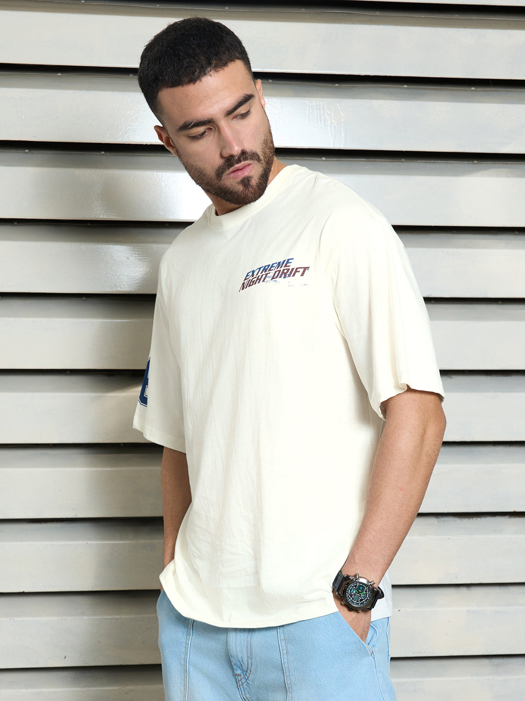 Men Cotton Short Sleeves Round Neck Printed Relaxed Fit Tshirt