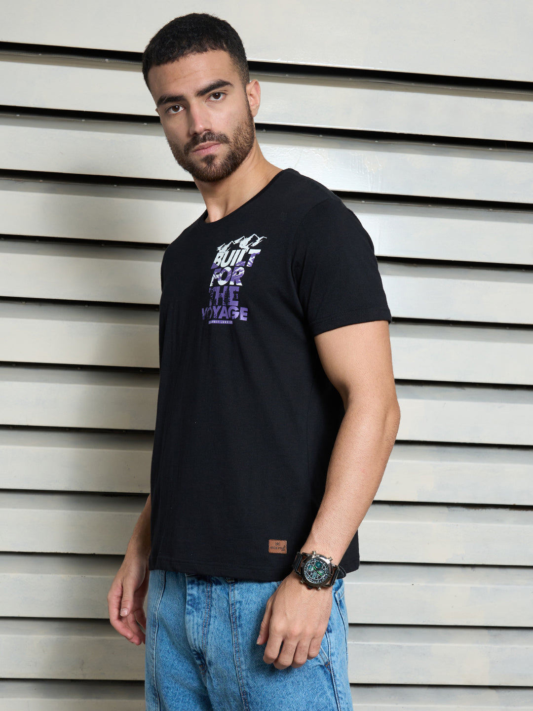Men Cotton Short Sleeves Round Neck Printed Regular Fit Tshirt