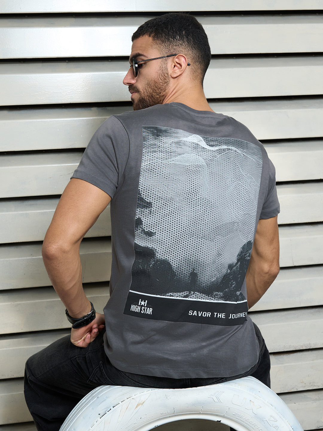 Men Cotton Short Sleeves Round Neck Printed Regular Fit Tshirt