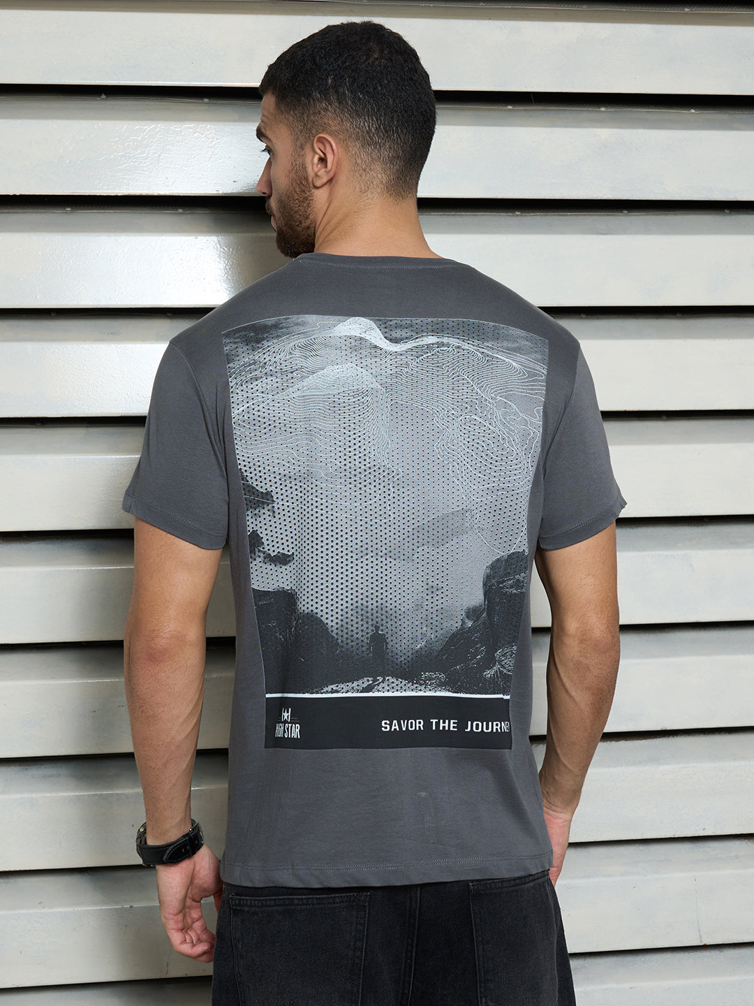 Men Cotton Short Sleeves Round Neck Printed Regular Fit Tshirt