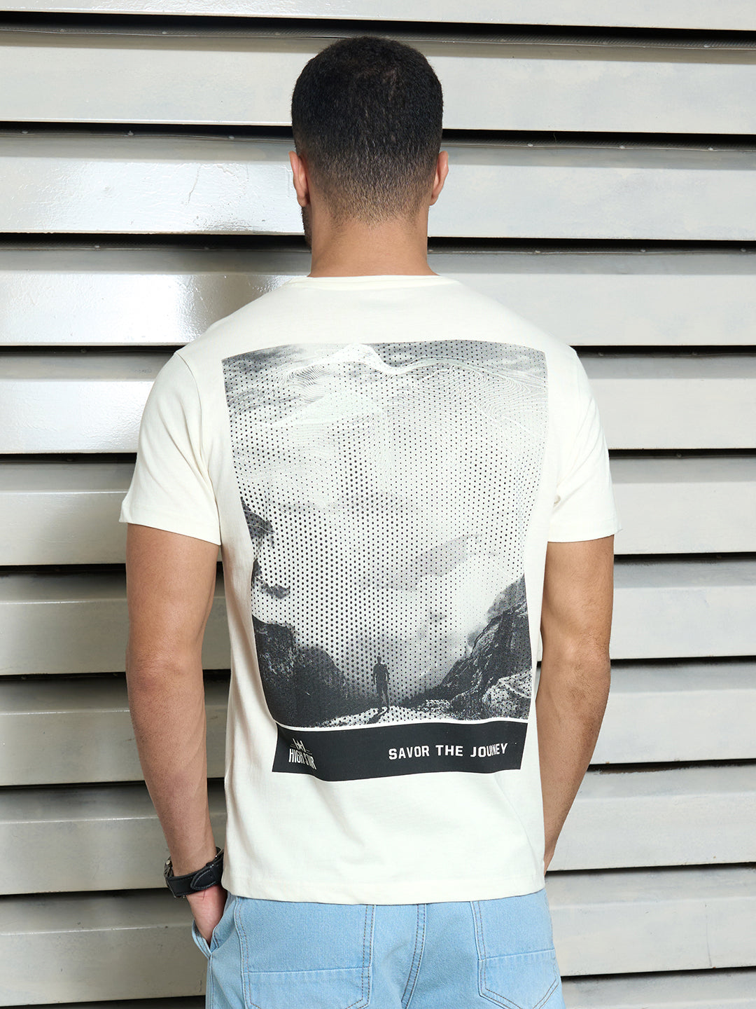Men Cotton Short Sleeves Round Neck Printed Regular Fit Tshirt