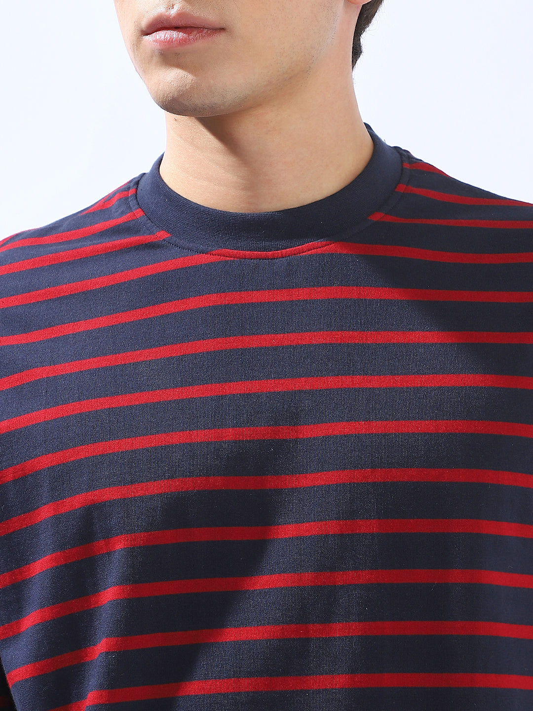 High Star Men Cotton Strip Relaxed fit Crew neck Halfsleeve Tshirts