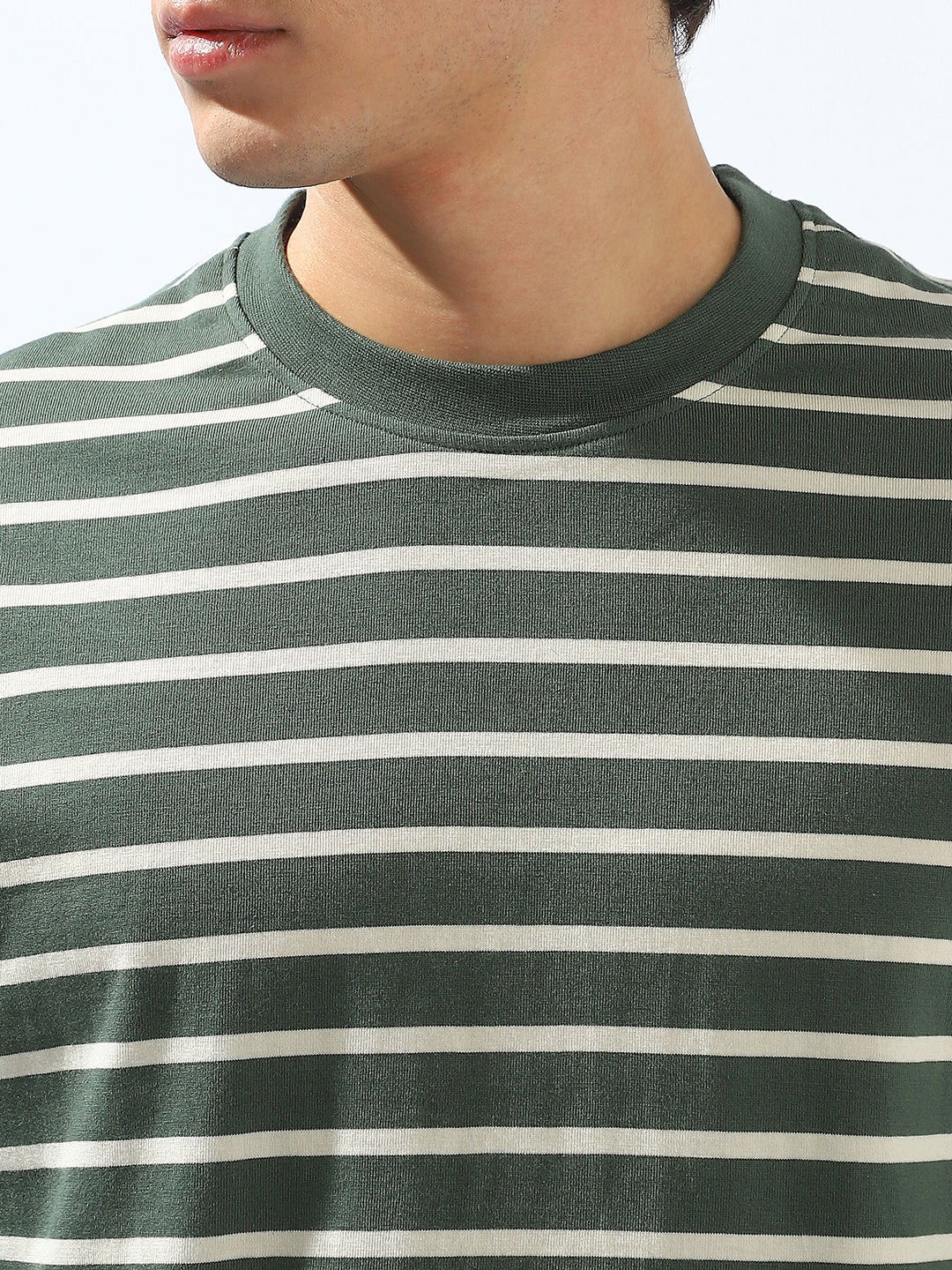 High Star Men Cotton Strip Relaxed fit Crew neck Halfsleeve Tshirts
