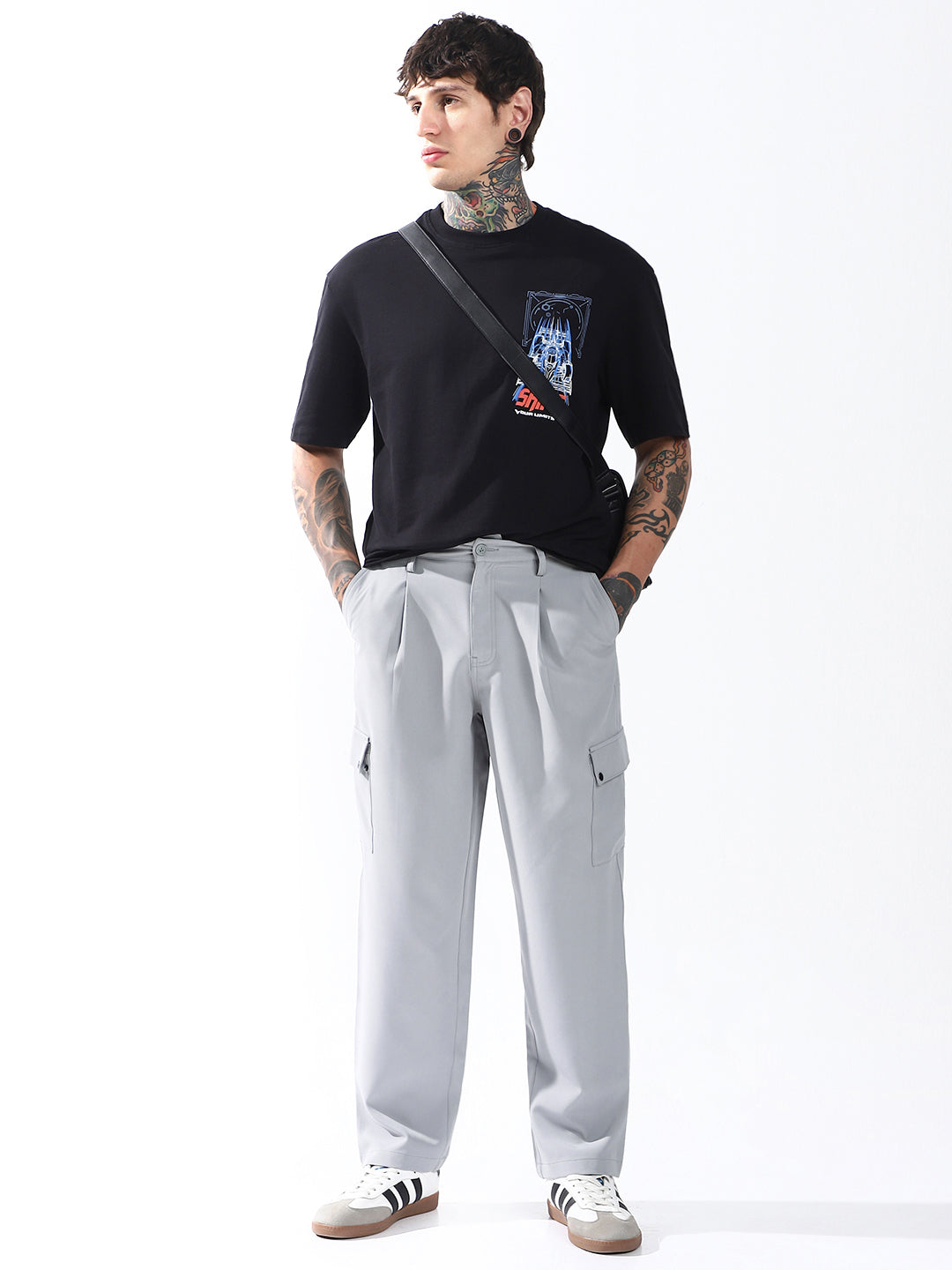 High Star Men Relaxed Straight Leg Easy Wash Korean Trousers