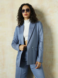 High Star Women Solid Longline length Oversized Notch Lapel Collar Full Sleeve Blazer