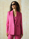 High Star Women Solid Longline length Oversized Notch Lapel Collar Full Sleeve Blazer