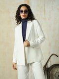 High Star Women Solid Longline length Oversized Notch Lapel Collar Full Sleeve Blazer