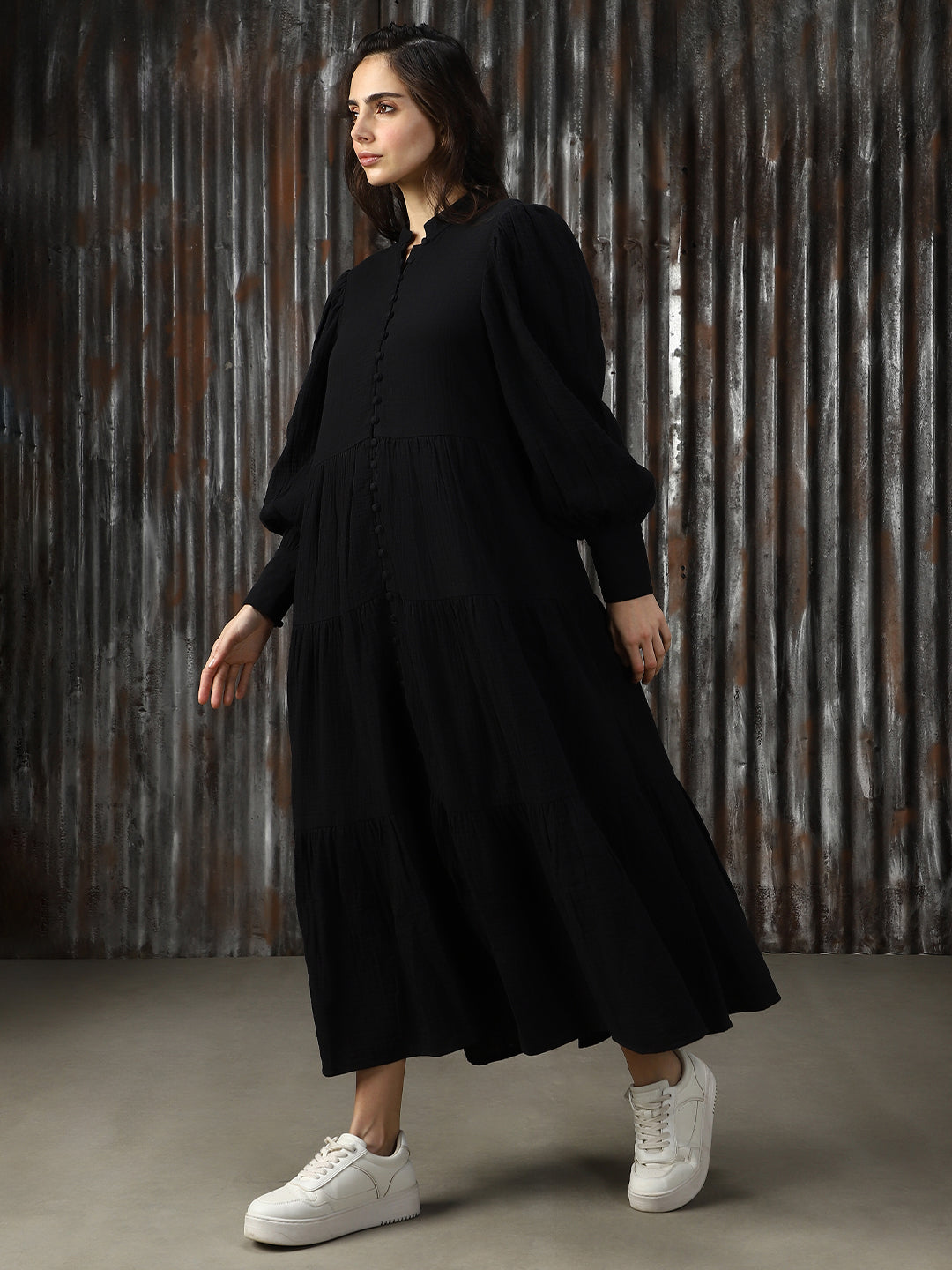 Women Solid Flared Fit Dresses