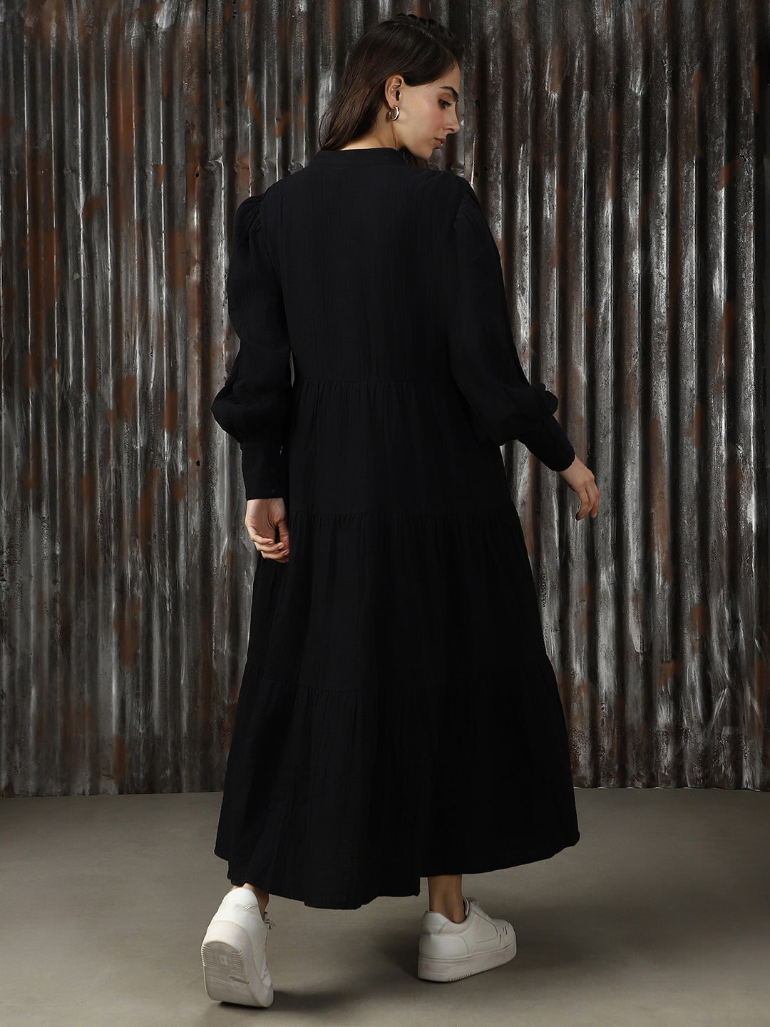 Women Solid Flared Fit Dresses