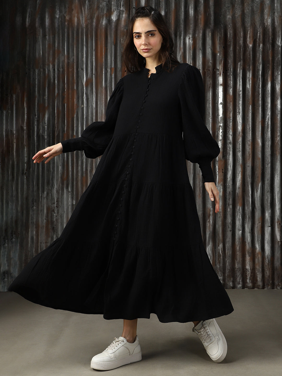 Women Solid Flared Fit Dresses