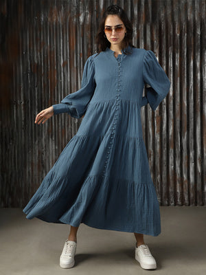 Women Solid Flared Fit Dresses