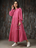 Women Solid Flared Fit Dresses
