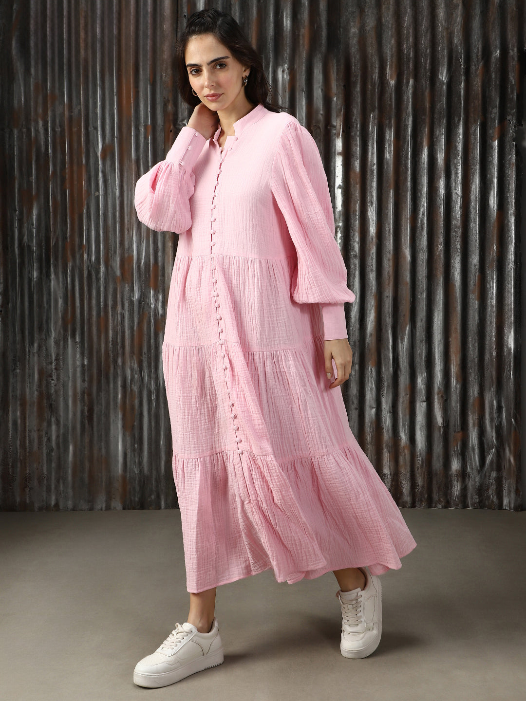 Women Solid Flared Fit Dresses