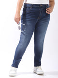 High Star Women Comfort Skinny Fit High-Rise Light Streachable Fade Jeans