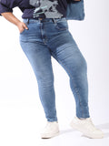 High Star Women Comfort Skinny Fit High-Rise Light Streachable Fade Jeans