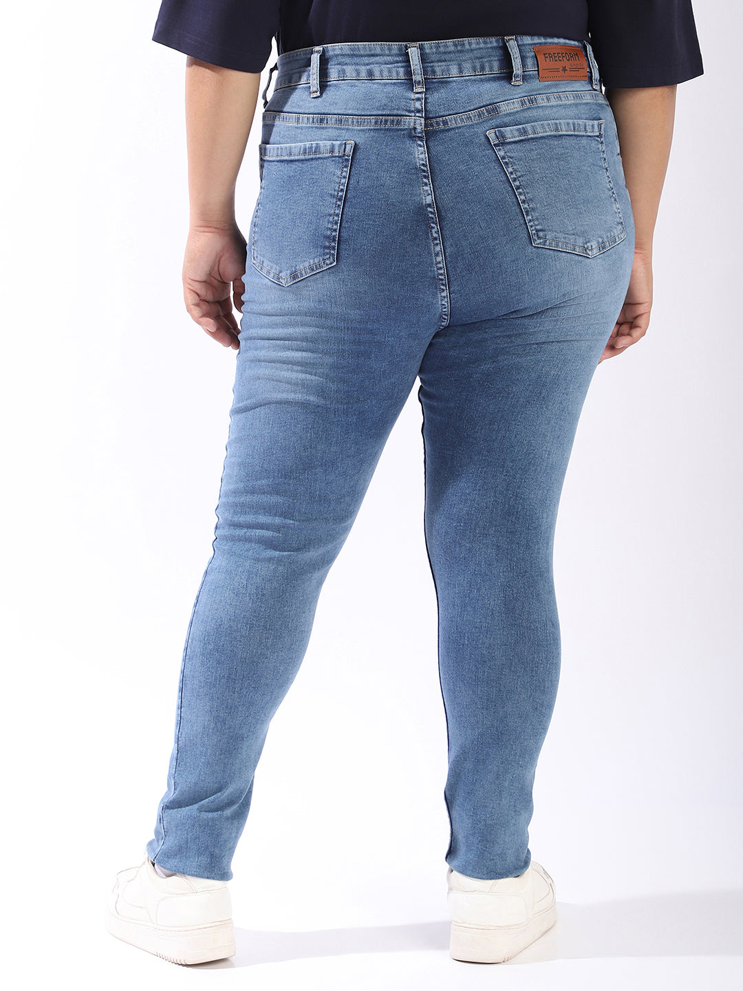 High Star Women Comfort Skinny Fit High-Rise Light Streachable Fade Jeans