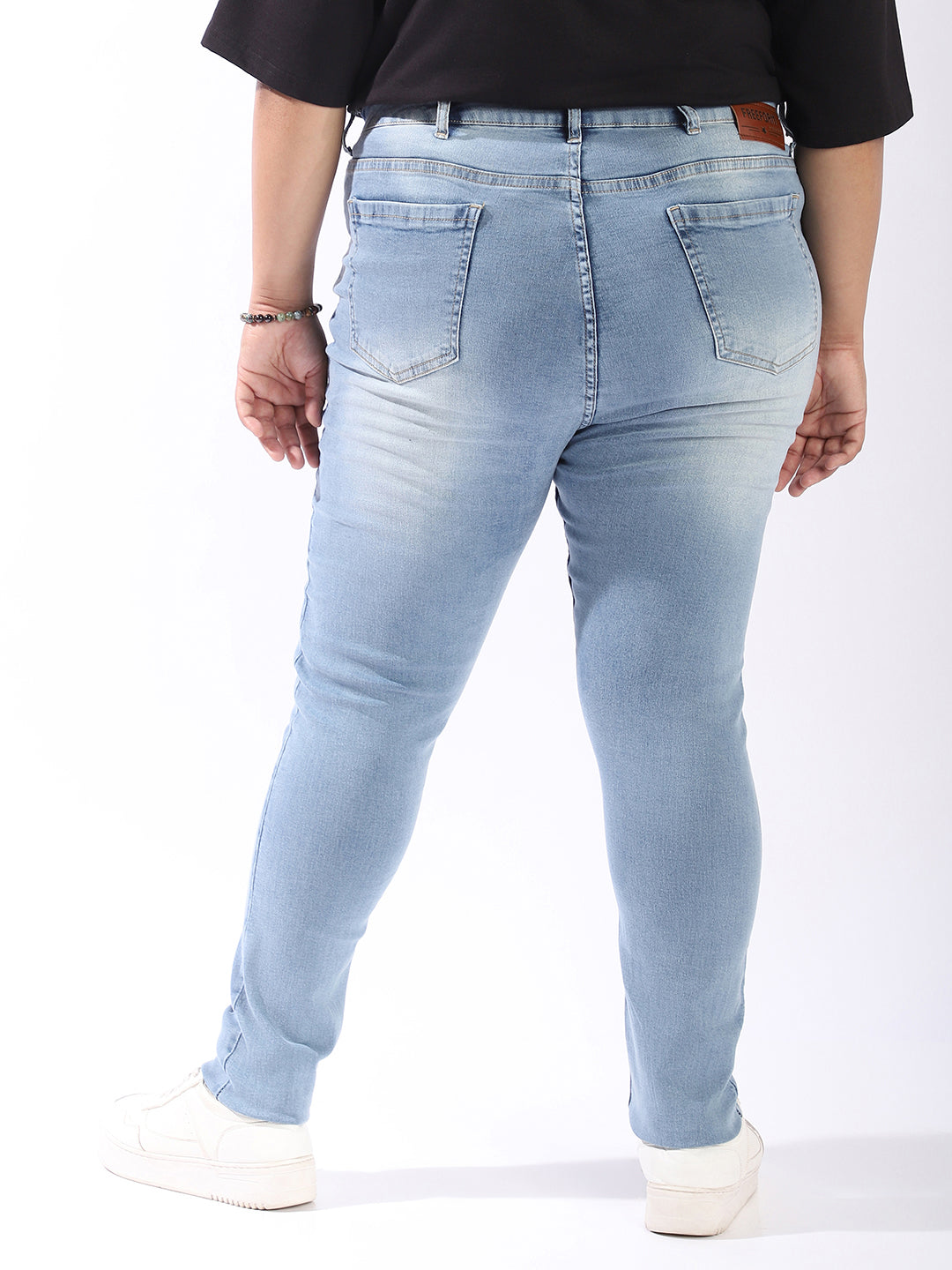 High Star Women Comfort Skinny Fit High-Rise Light Streachable Fade Jeans
