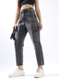 High Star Women Washed Mom Fit Regular High-Rise Straight Jeans