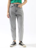 High Star Women Comfort Mom Fit High-Rise Heavy Fade Jeans