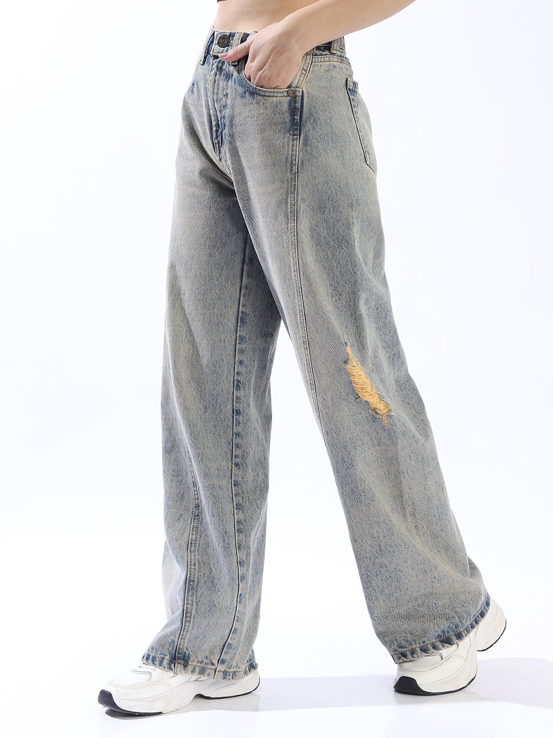 High Star Comfort Wide Leg High-Rise Cotton Jeans