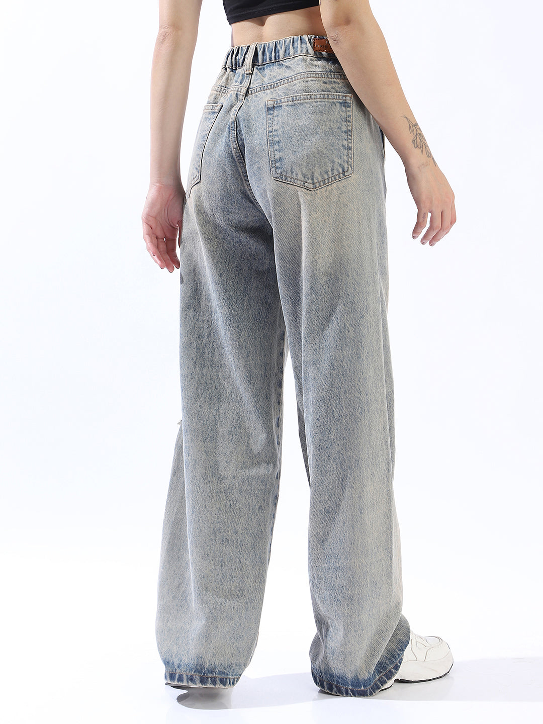 High Star Comfort Wide Leg High-Rise Cotton Jeans