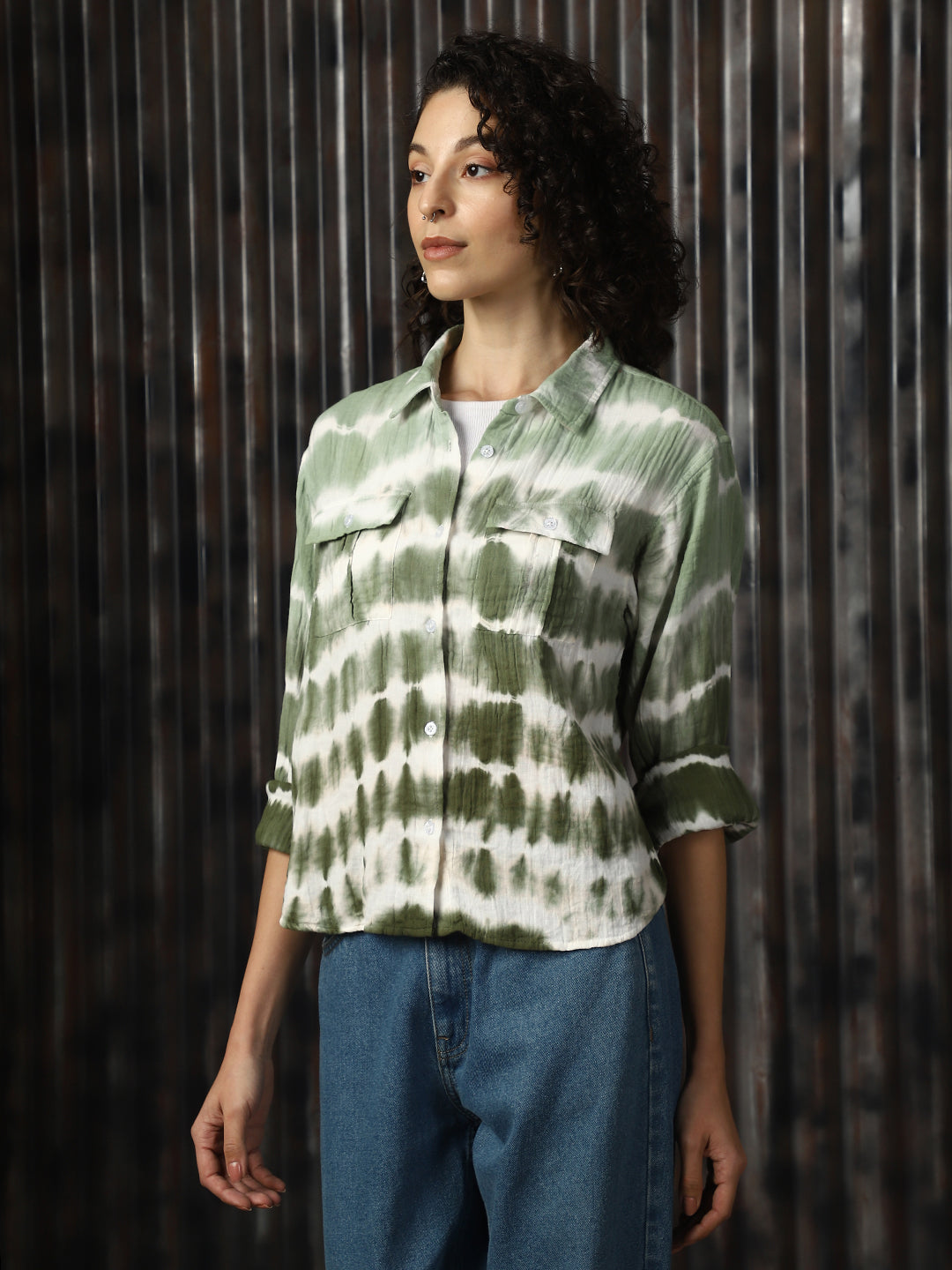 High Star Women Relaxed Opaque Casual Shirt