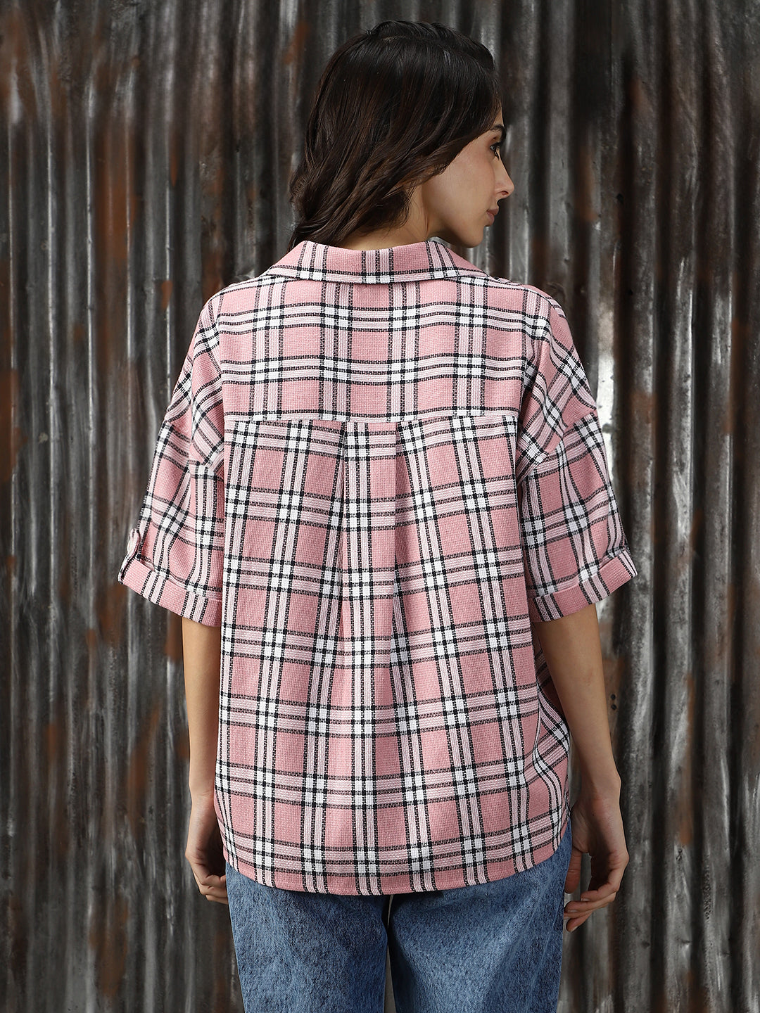Women Check Oversized Fit Shirts