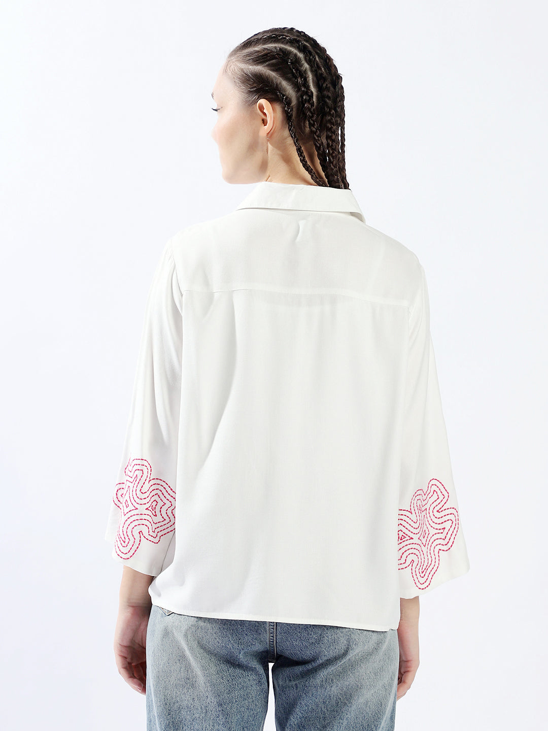 High Star Women Oversized Fit Spread Collar Full Sleeves Shirts