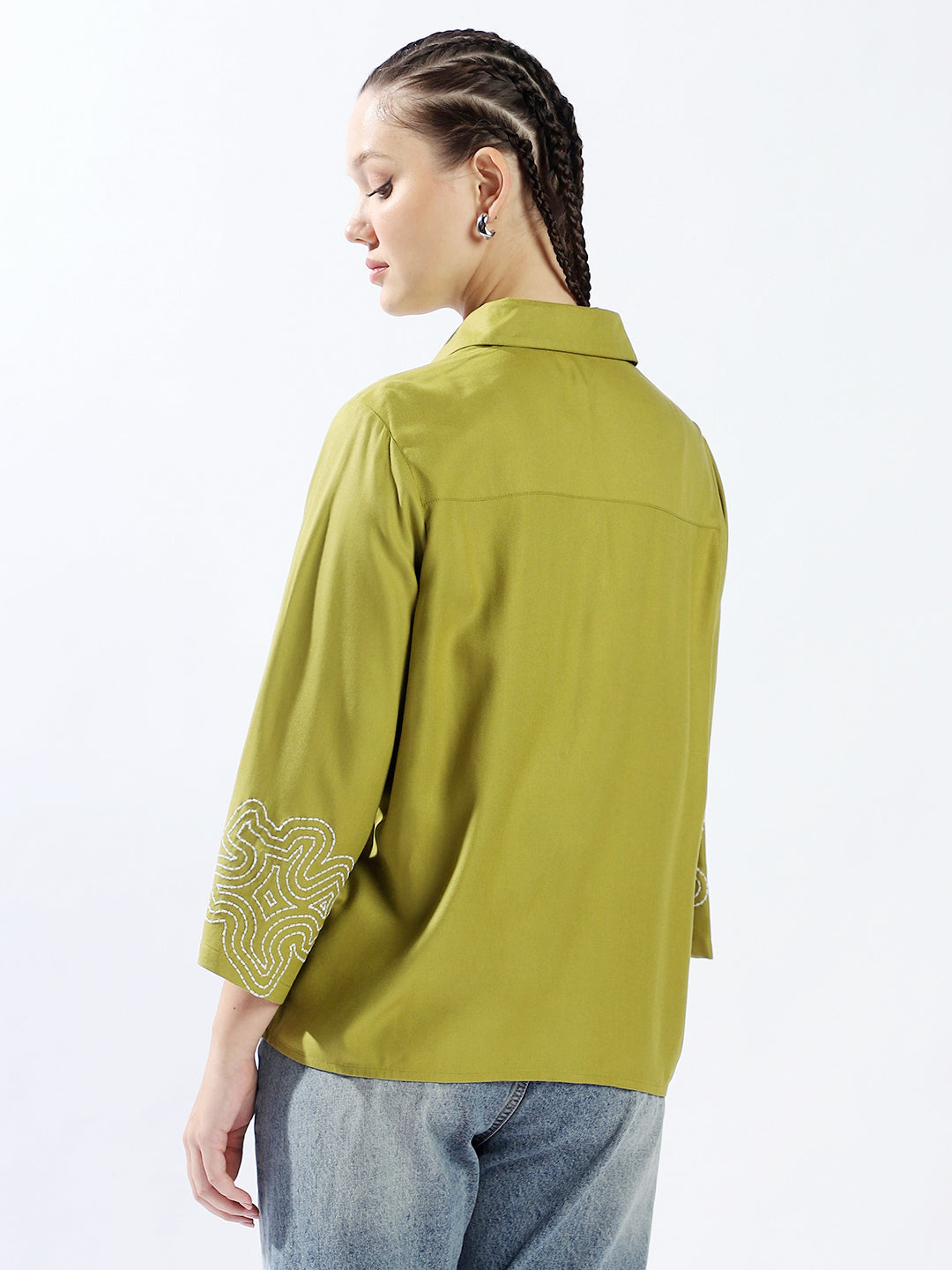 High Star Women Oversized Fit Spread Collar Full Sleeves Shirts