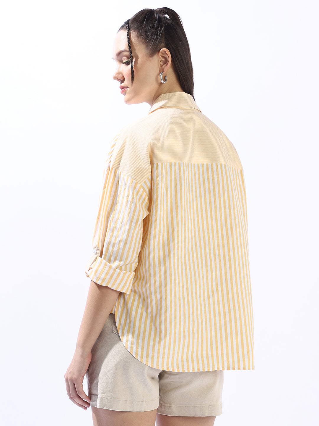 High Star Women Custom Striped Casual Shirt