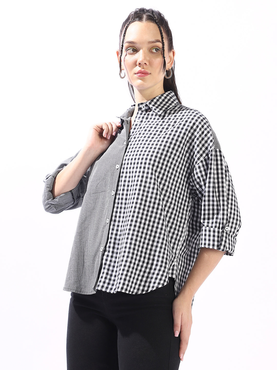 High Star Women Custom Checked Casual Shirt