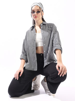 High Star Women Custom Checked Casual Shirt