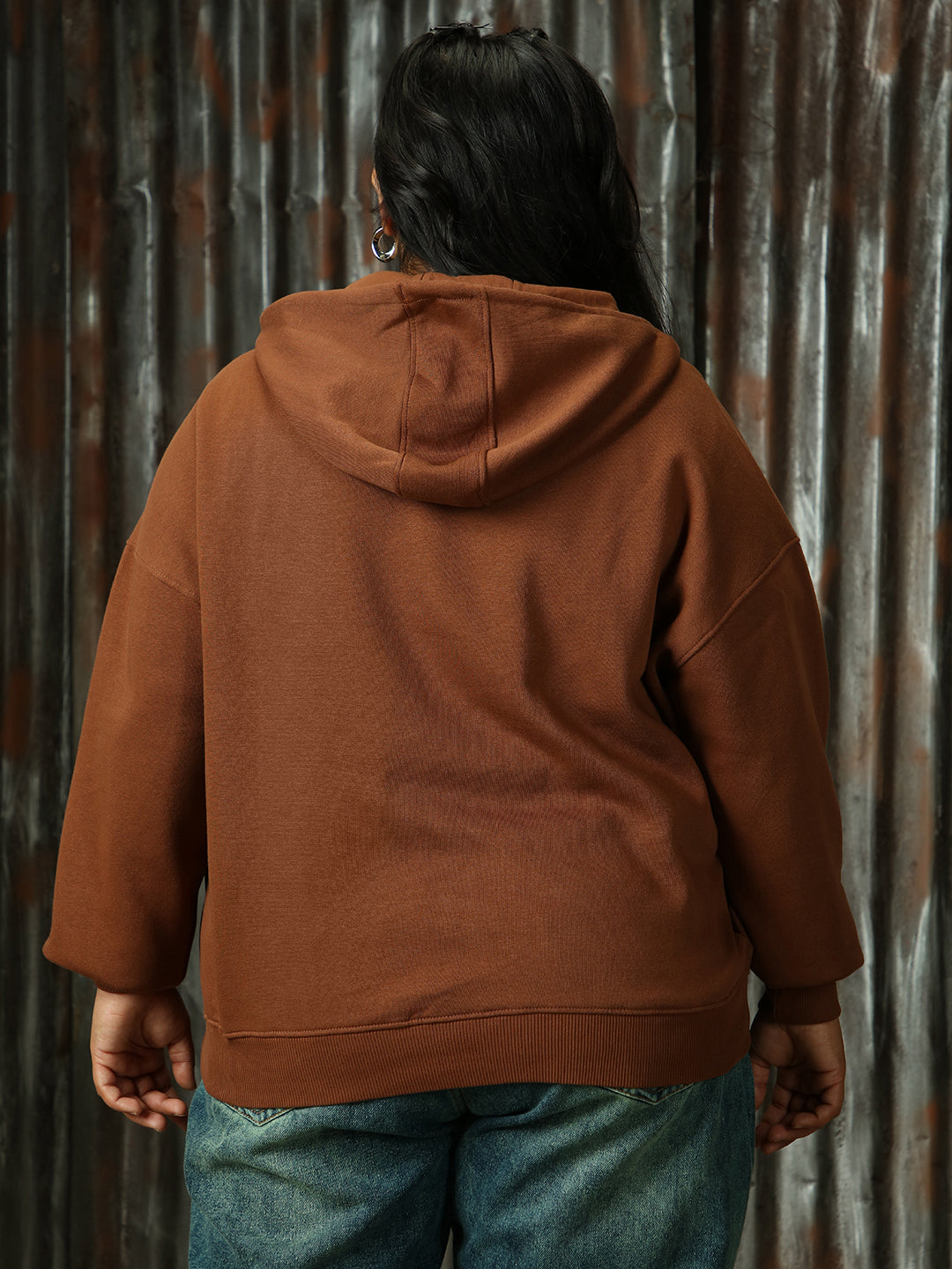Women Solid Cotton Regular Fit  Hood Long Sleeve Sweatshirts