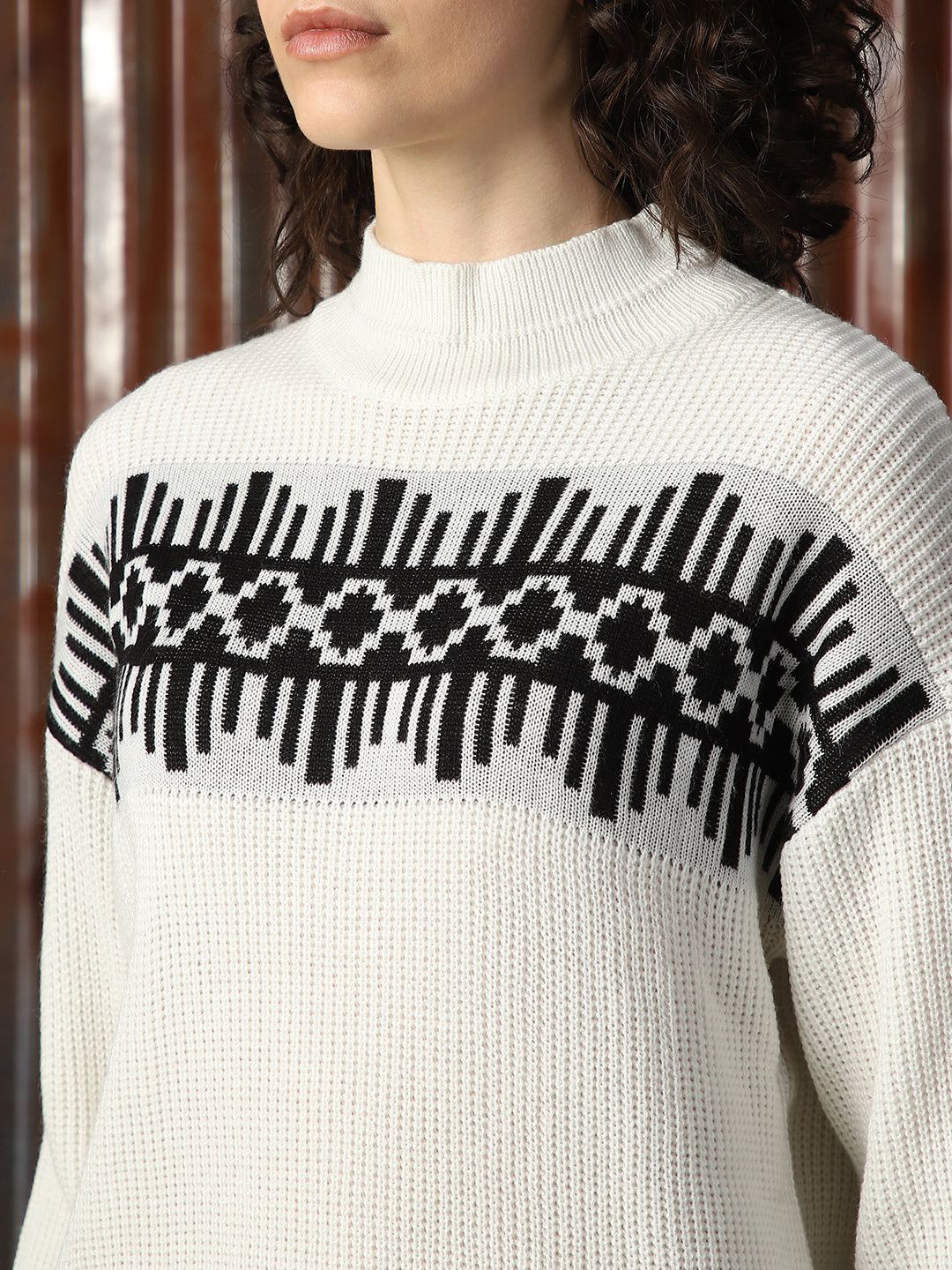 Women Knitted Acrylic Regular Fit  Round Neck Long Sleeve Sweaters