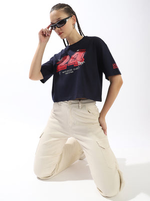 High Star Printed Extended Sleeves Cotton T-shirt