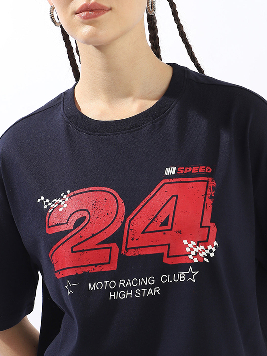 High Star Printed Extended Sleeves Cotton T-shirt