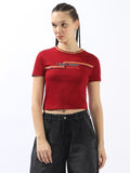 High Star Typography Printed Slim Fit Cotton T-shirt