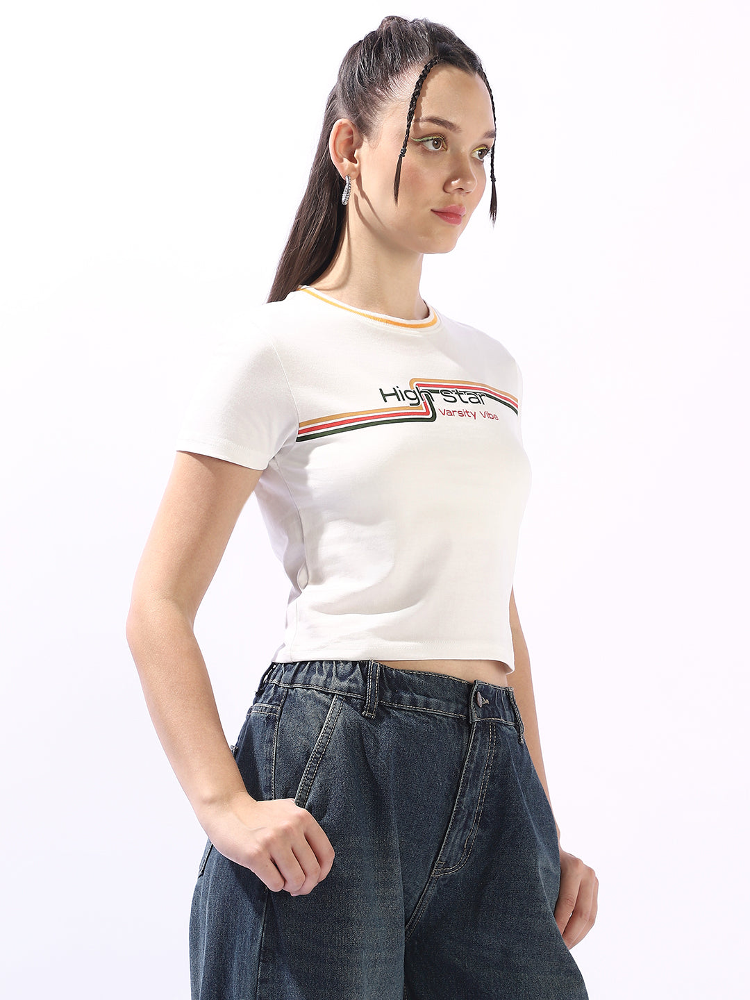 High Star Printed Slim Fit Cotton T-shirt