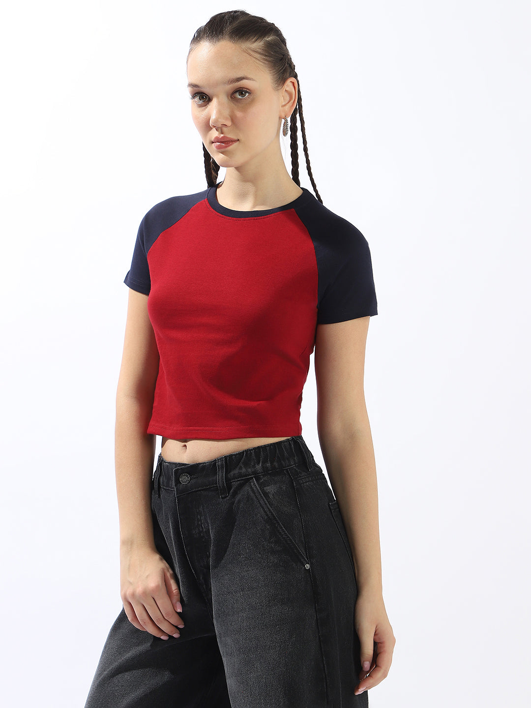High Star Printed Drop-Shoulder Sleeves Cotton Slim Fit T-shirt