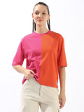 High Star Colourblocked Drop-Shoulder Sleeves Cotton T-shirt